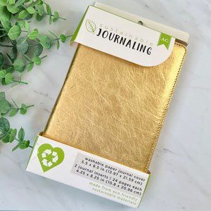 American Crafts Sustainable Reusable Journal Washable Paper - Gold